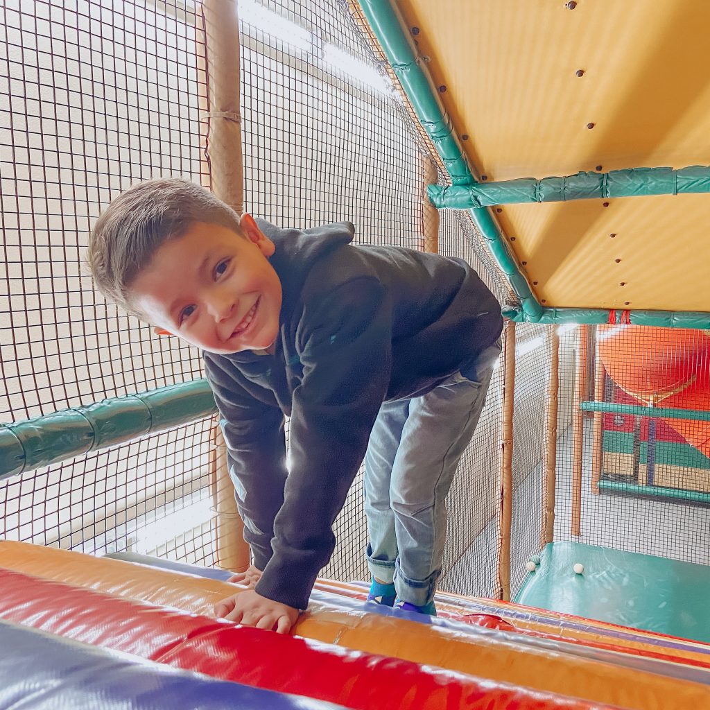 Children playing inside the High Ballocity structure at Coconut Bowl.