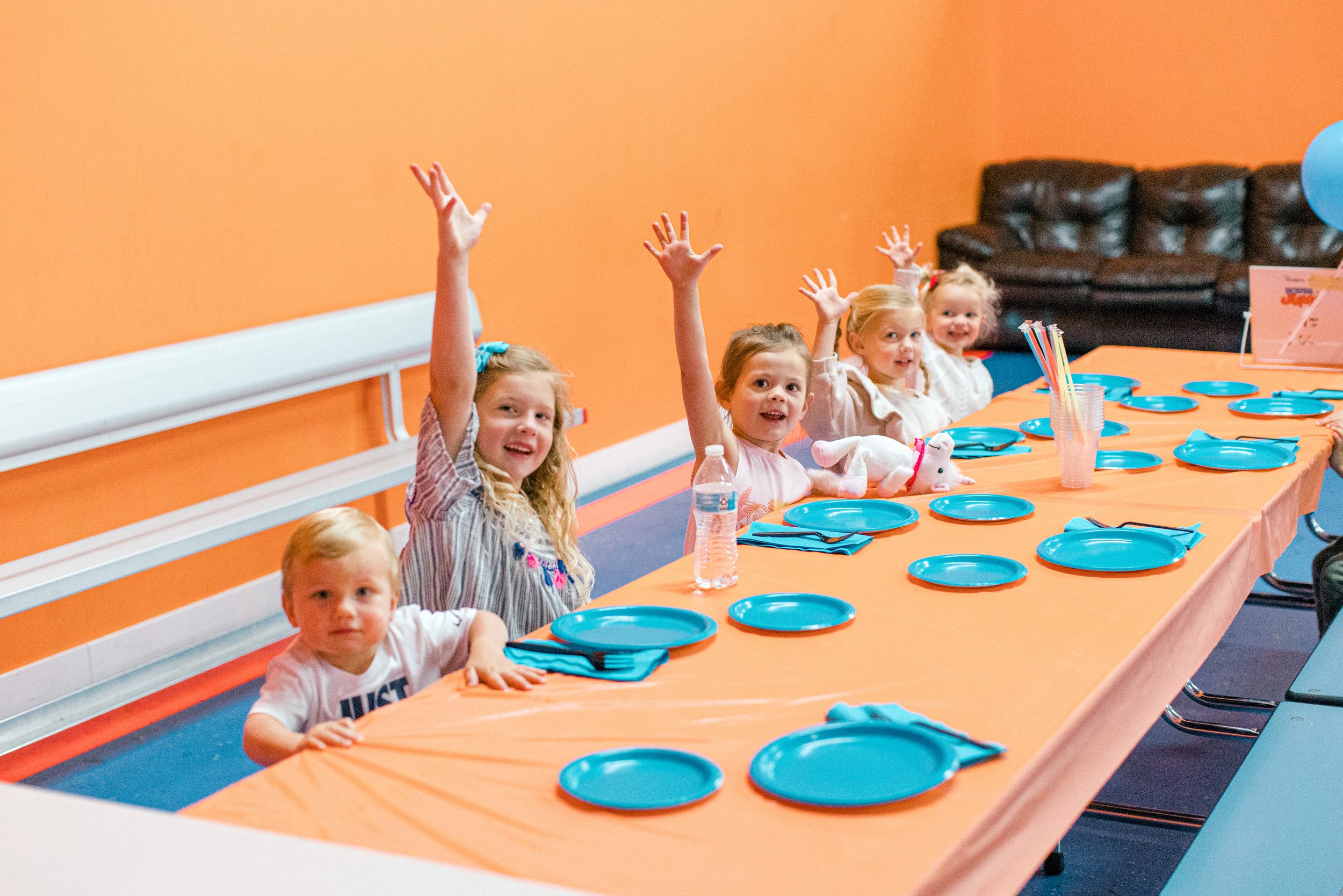 Birthday party setup at House of Jump