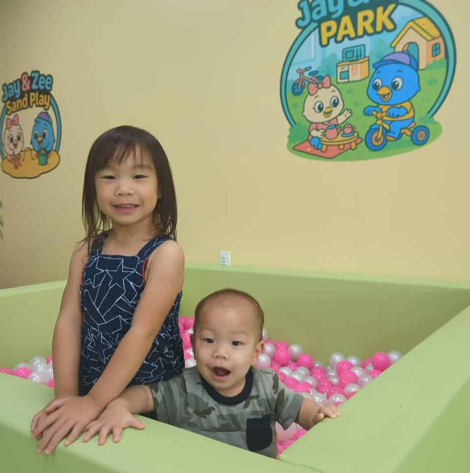 Ball-pit play area at Jay & Zee Play Cafe in Livonia.
