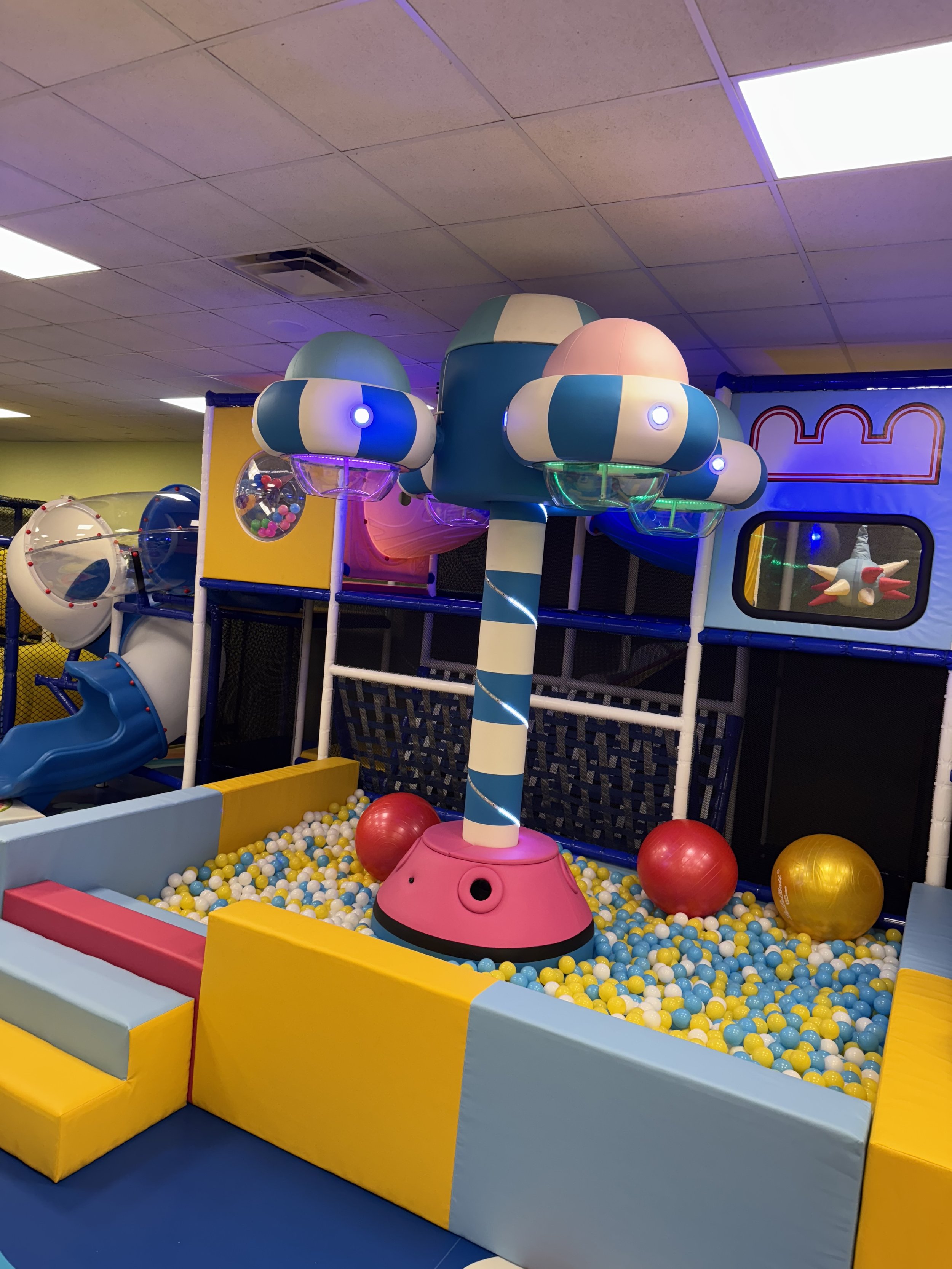 Main indoor play area at JJ's Playhouse in Snyder.