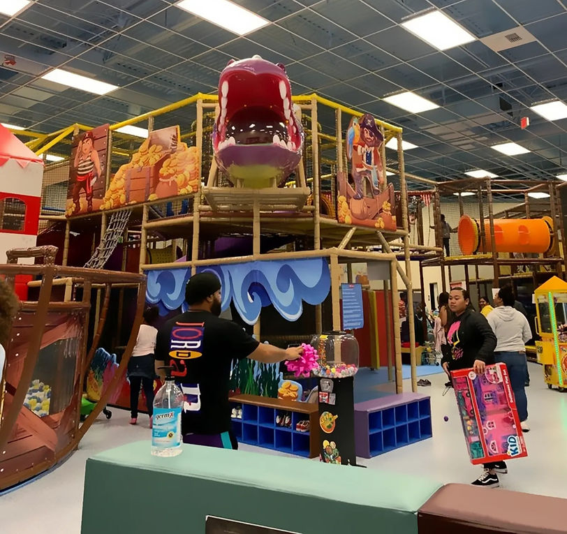 Wide view of the playground at Jolly Roger Land Union City