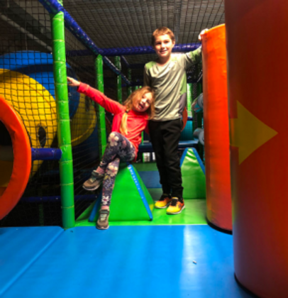 Indoor play structure at Joyous Jungle.