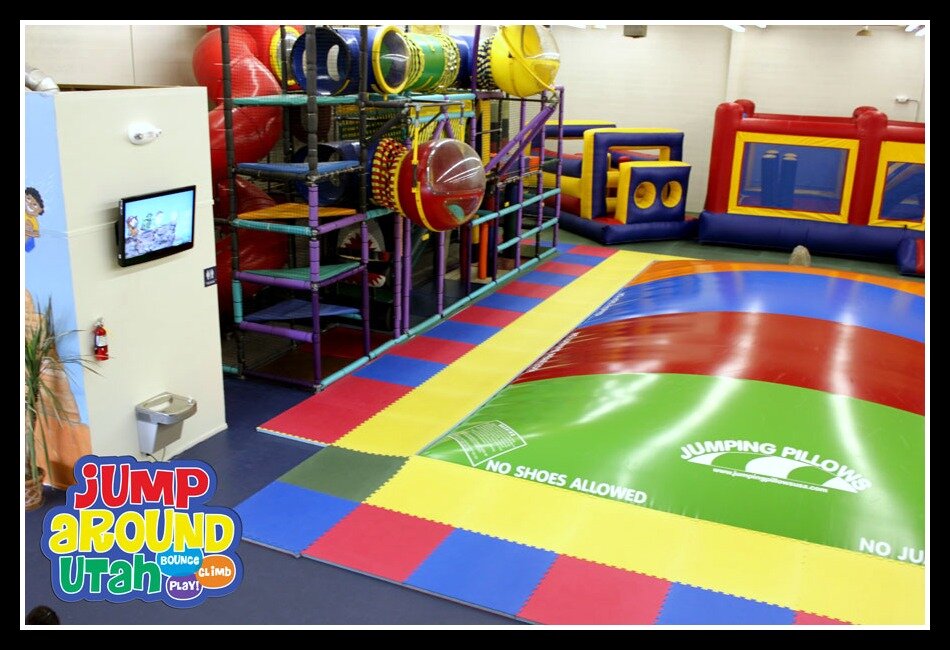 Indoor bounce houses at Jump Around Utah