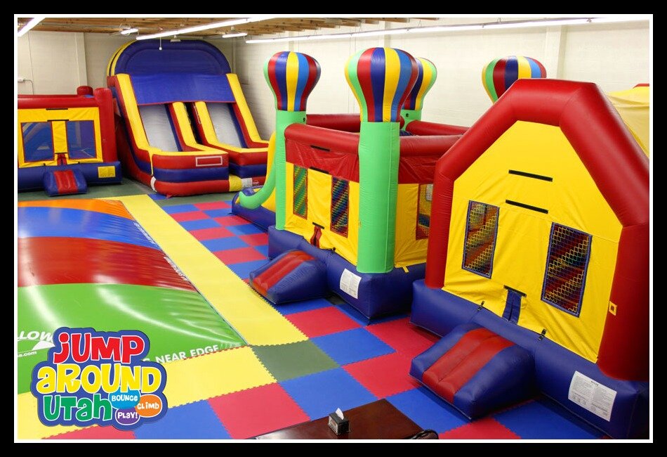 Indoor play setup at Jump Around Utah
