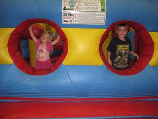 Play tunnel on an inflatable at Jump N Joy