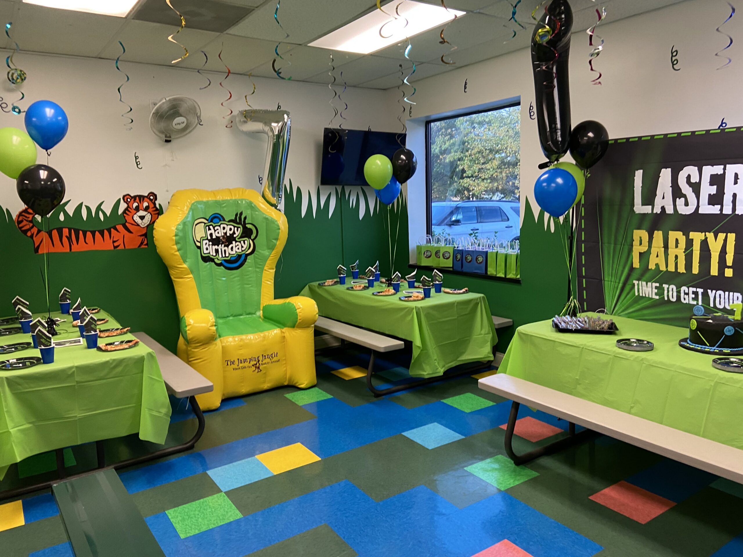 Party room setup at Jumping Jungle in East Brunswick.