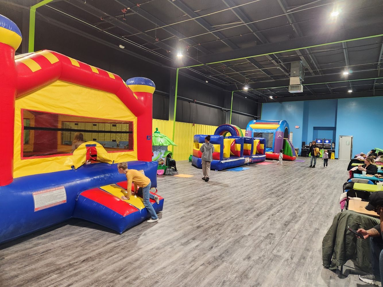 Indoor bounce houses at Jungle George's in Fort Wayne.