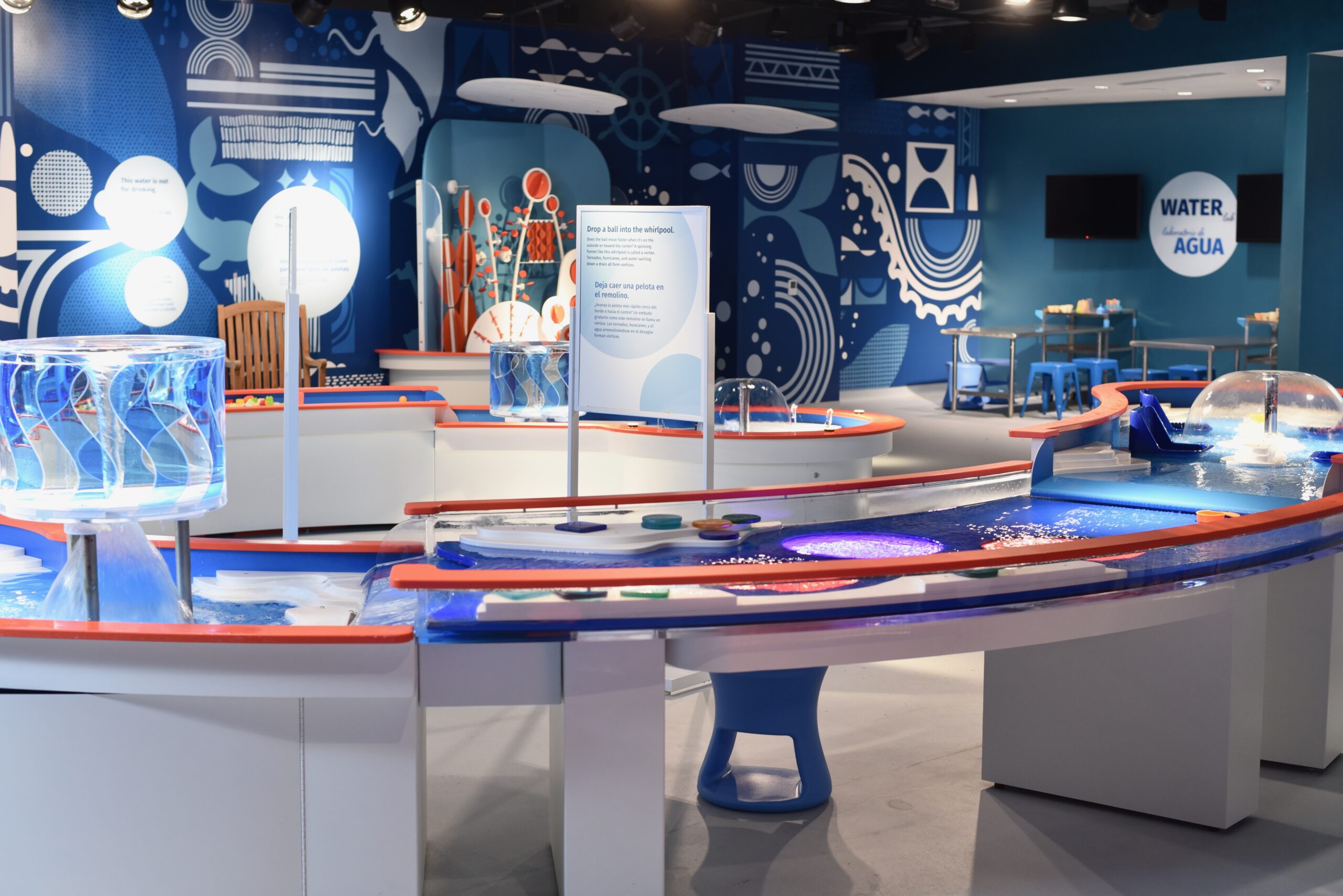 Hands-on water exhibit at Kaleideum