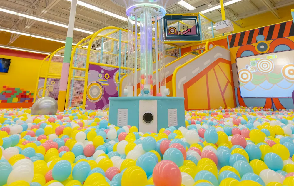 Ball pit and play structure inside Keiki Kingdom Clubhouse Waipahu