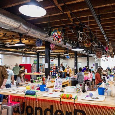 WonderBar sensory and creative area at Keystone Kidspace.