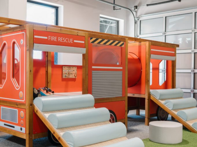 Movement-focused play zone at Kickin' It Kids Gym