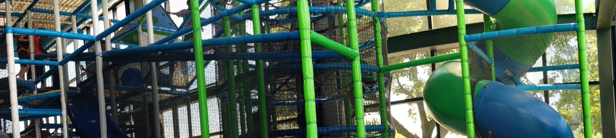 Close-up of the Moline YMCA indoor play structure