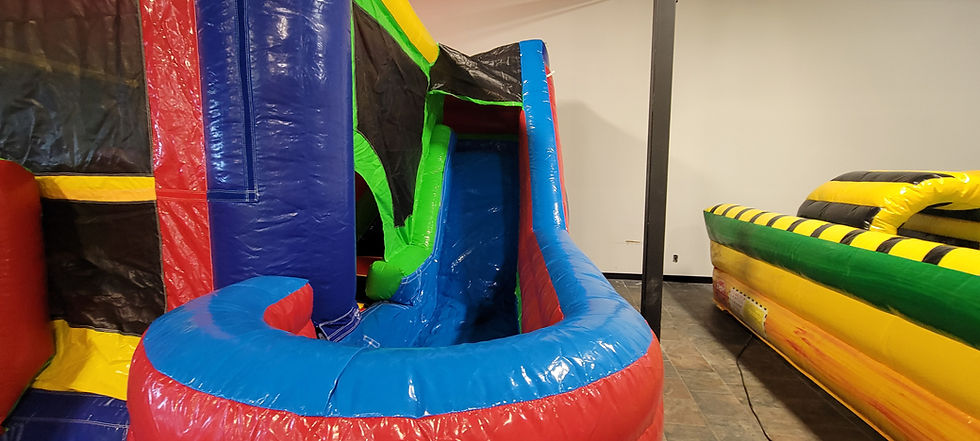 Obstacle-style bounce attraction at Kids Castle Fun Center.