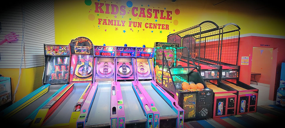 Arcade area at Kids Castle Fun Center.