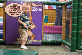 Indoor party setup and play area at The Jungle.