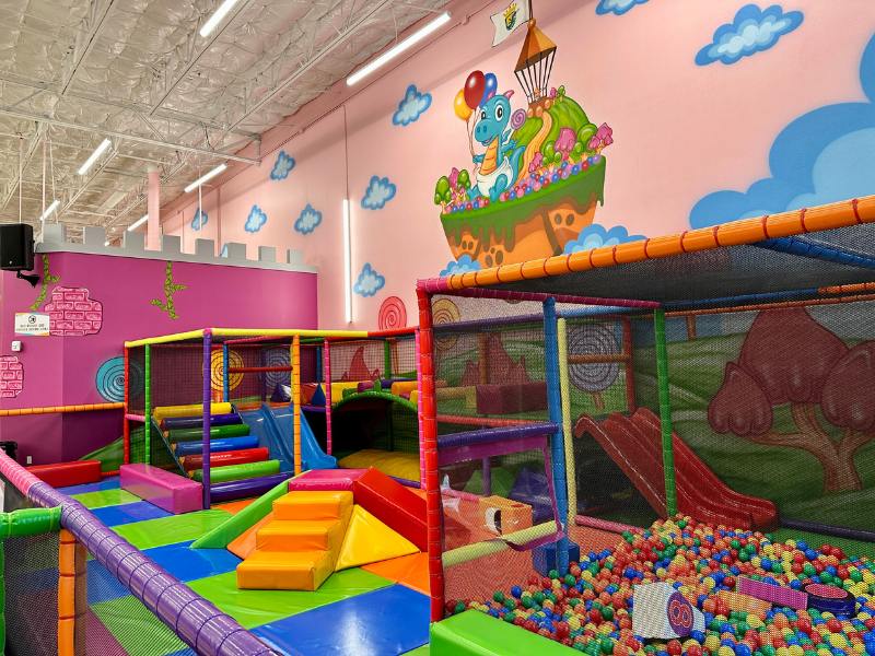 Toddler-friendly indoor play section at Kids Empire Kalamazoo.