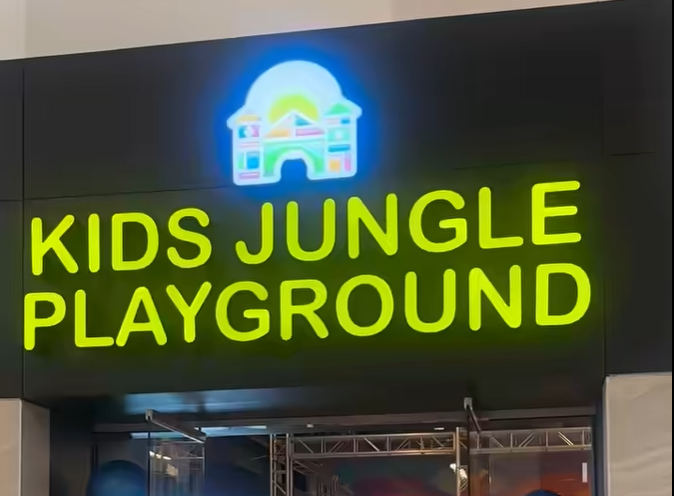 Kids Jungle Playground entrance sign at Concord Mills
