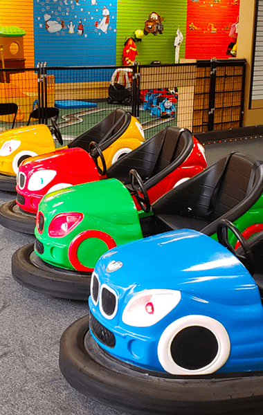 Bumper cars at Kids Town Play & Party