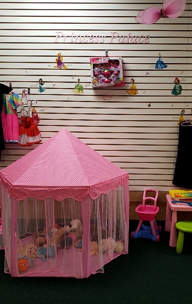Dress-up and imaginative play area at Kids Town