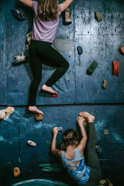 Climbing wall inside Kids Unplugged in Belfast.