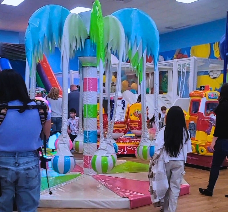 Indoor party and play setup at Kidz Kastle