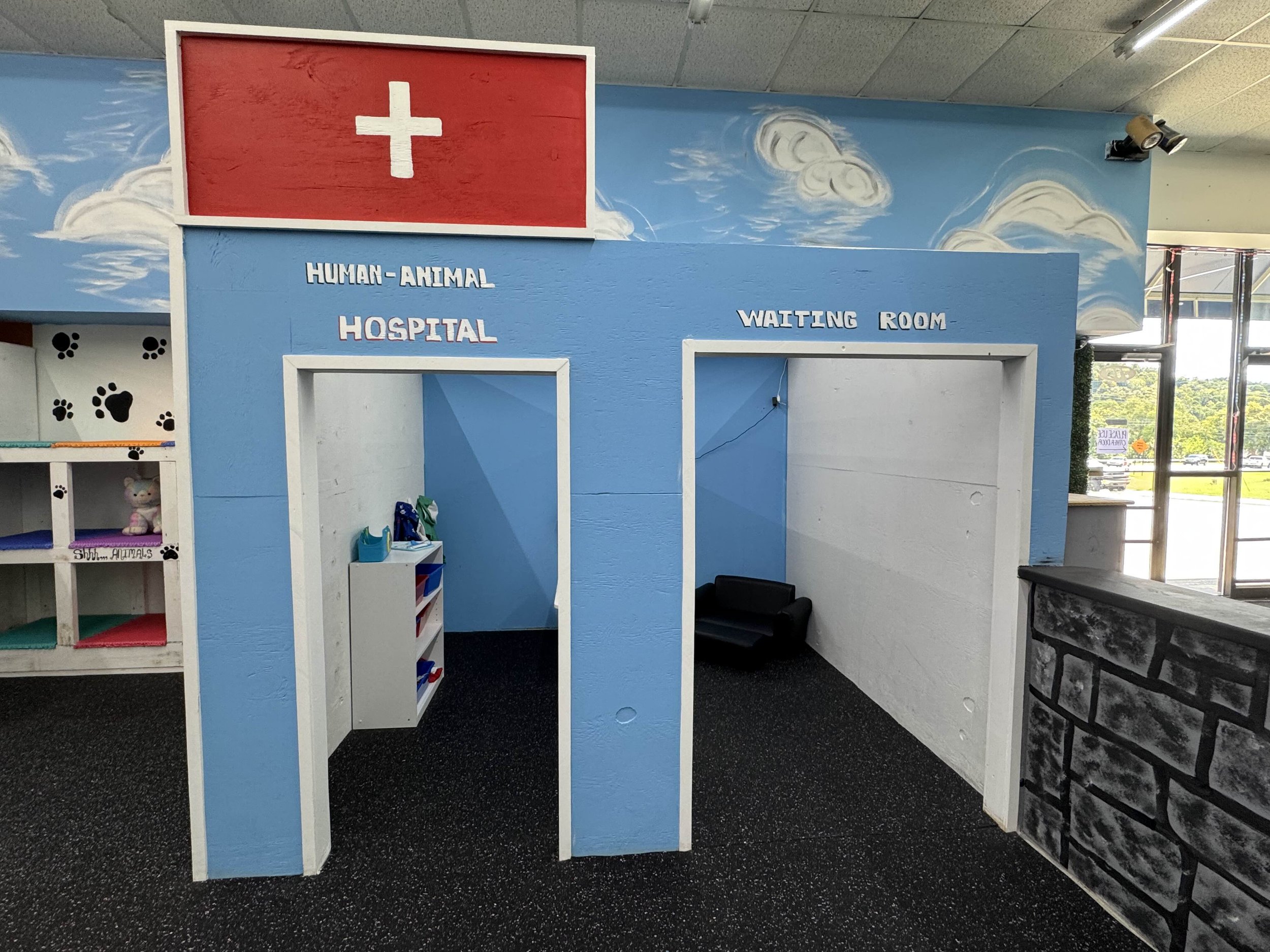 Pretend hospital play station inside KidZ Korner Party & Play