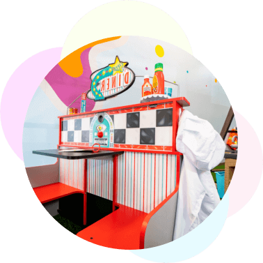 Pretend-play area at Kidz Play and Party Club