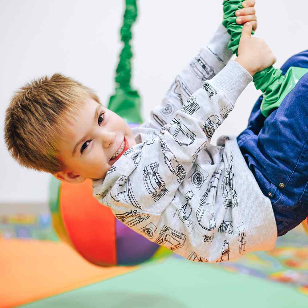 Children's play area with soft-play equipment at Kinderland.