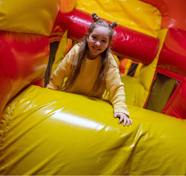 Inflatable bounce attraction at Laser Bounce in Levittown.