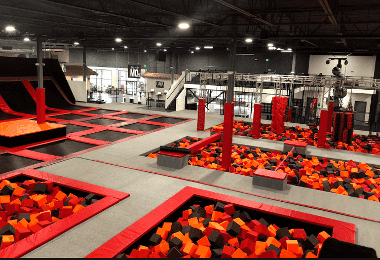 Trampoline area at Lava Island Manchester.