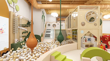 Montessori-inspired indoor play space at Leap Years