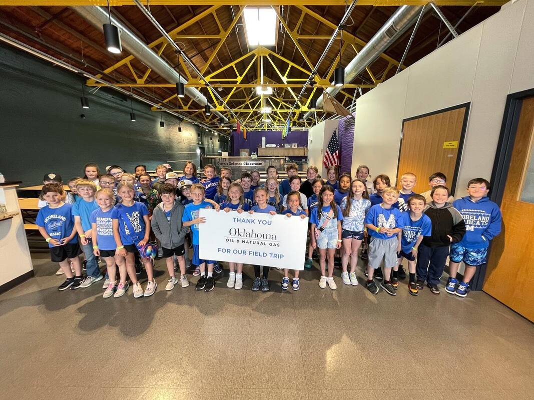 Students gathered inside Leonardo's Children's Museum.