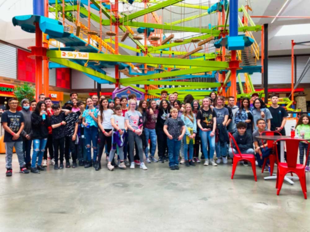 Wide view of the ropes course at LiggettVille Santa Fe