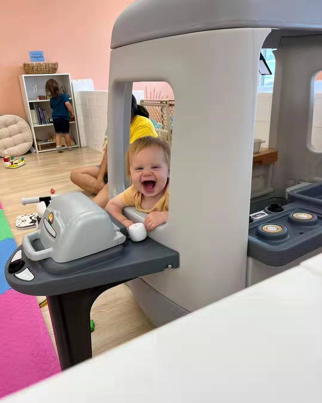 Toddler pretend-play area at Little Beans Play Café.