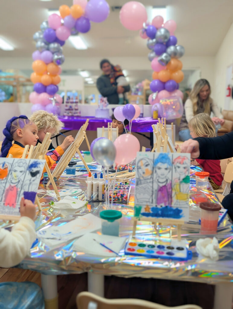 Interior view of Little Beans showing the designed early-childhood play environment.