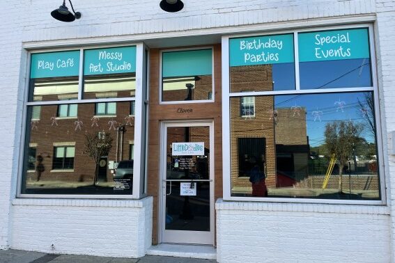 Storefront for Little Doodles Play Cafe in Wendell.