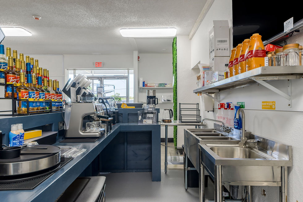 Café seating and family area at Little Explorers Play Room