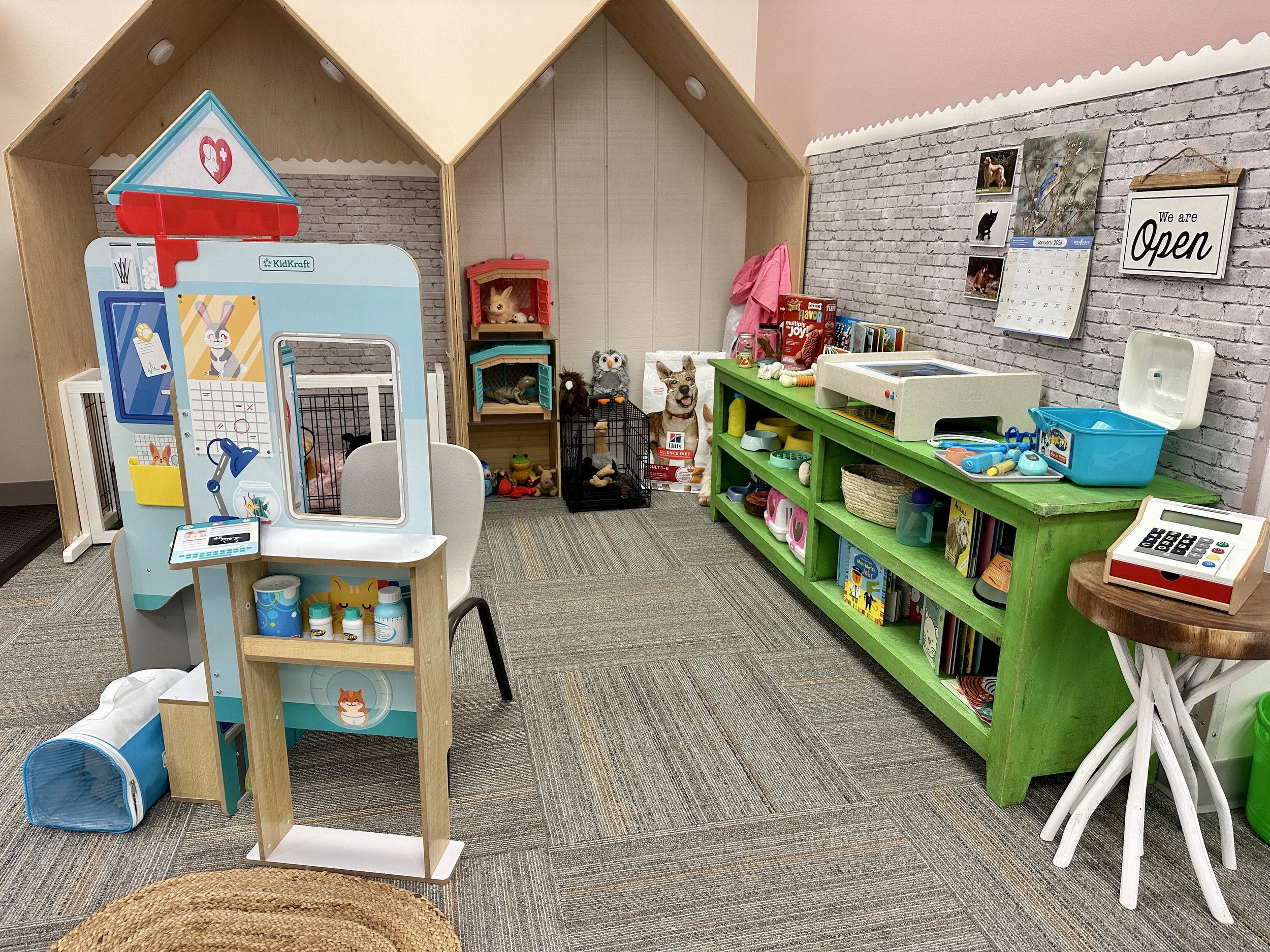 Pretend-play setup at Little Sips Play Cafe
