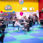 Parent seating and café space at Luv 2 Play Appleton