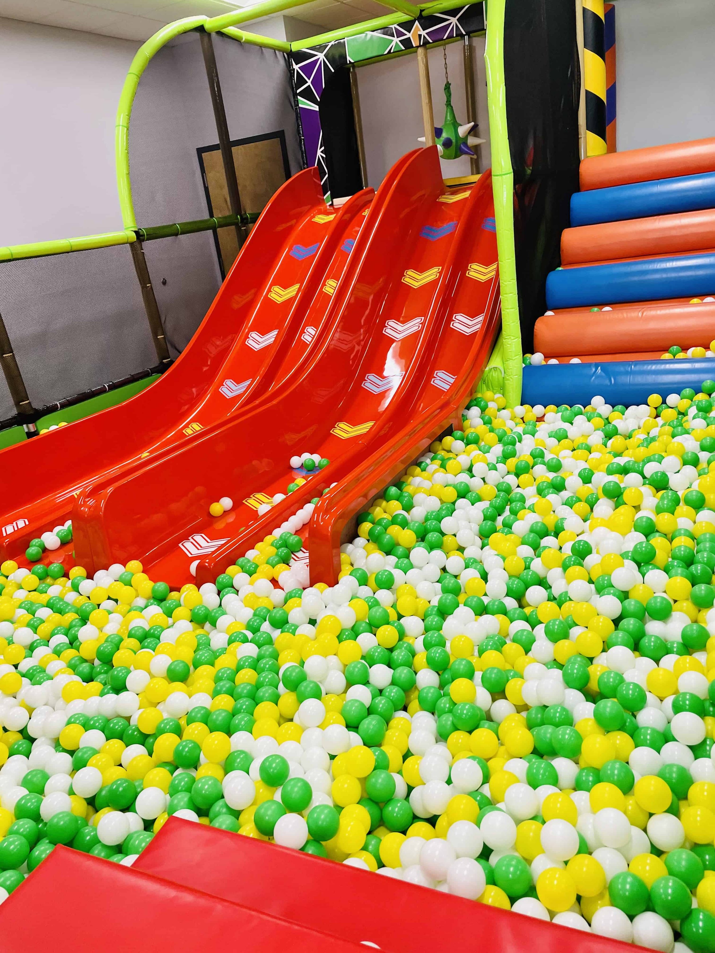 Ball-pit slides at Magic Land Play Café
