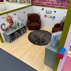 Reading and imaginative play nook at Magic Meadows Play Place