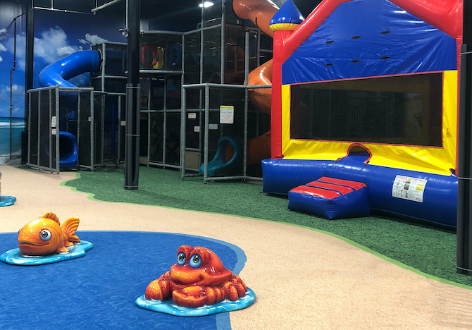 Bounce Beach Kid's Zone soft-play area at Malibu Jack's Quad Cities