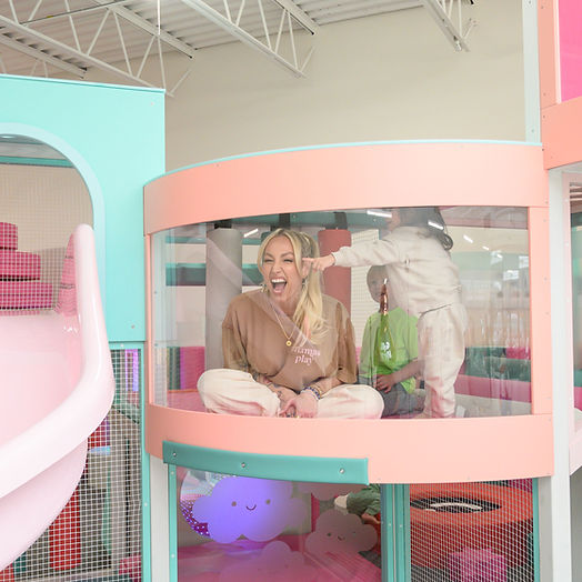 Children playing inside the soft-play area at Mamas Play.