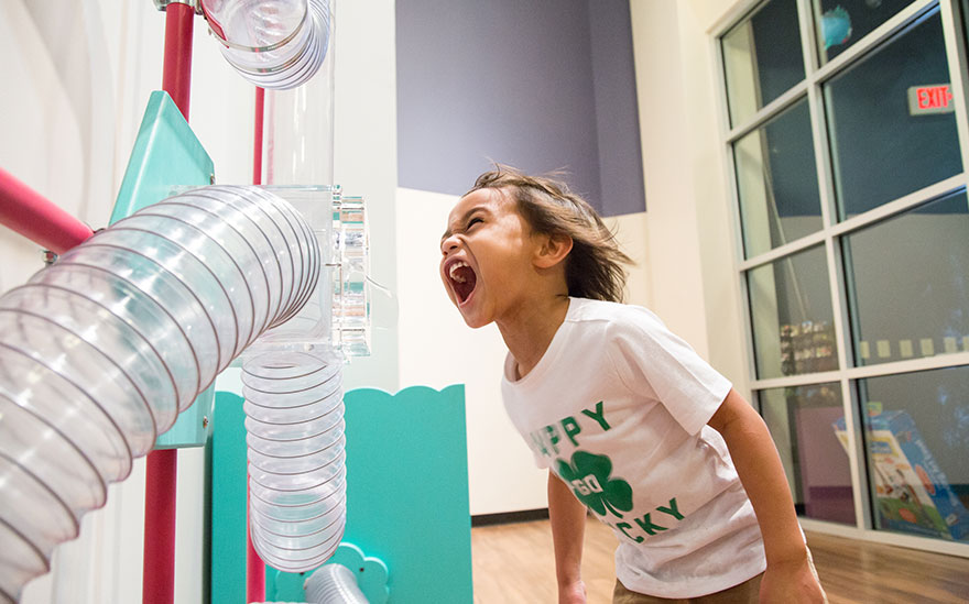 Another view of a hands-on exhibit at McKenna Children's Museum.