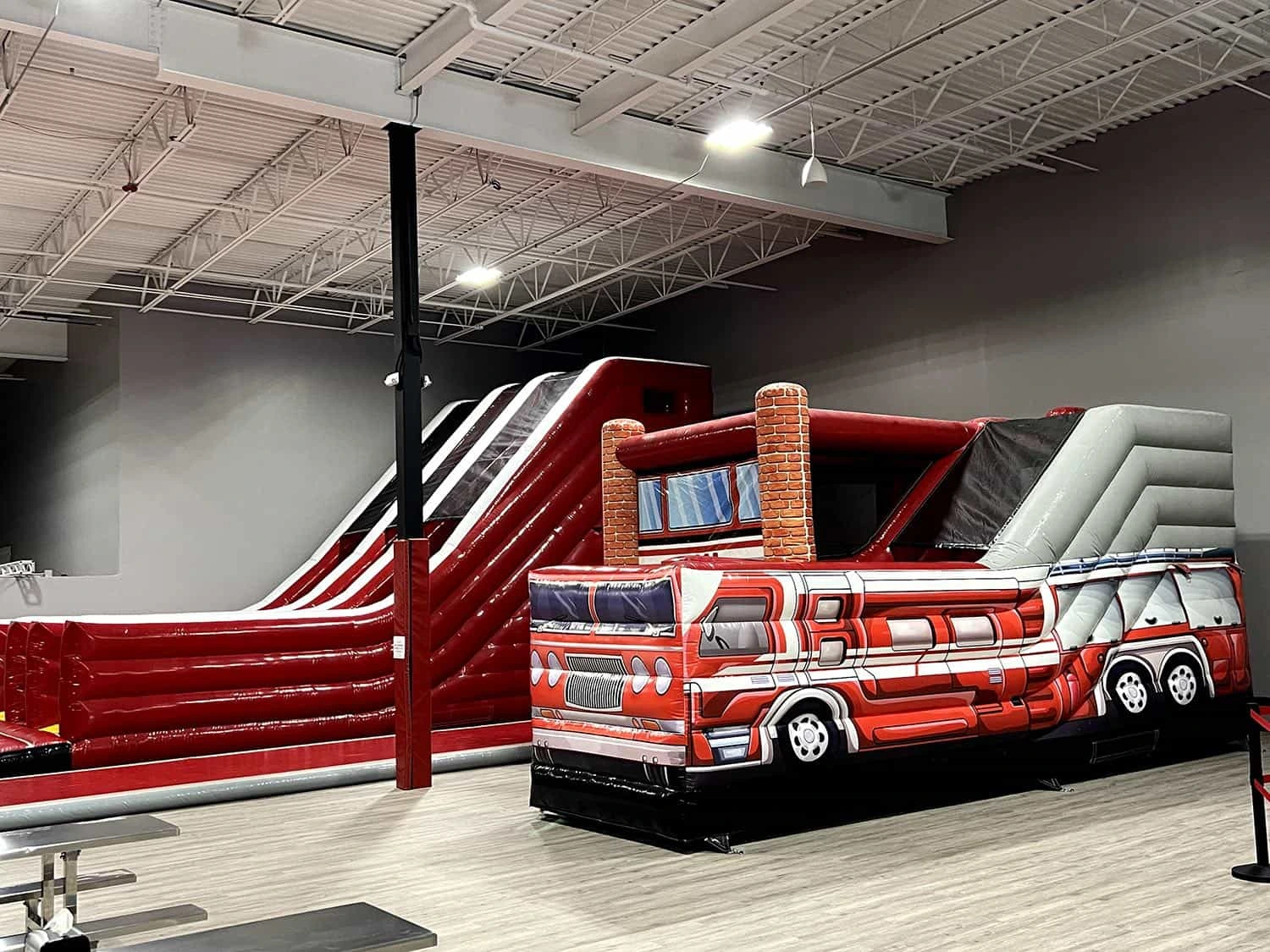 Inflatable attractions at Mega Fun Park Aurora