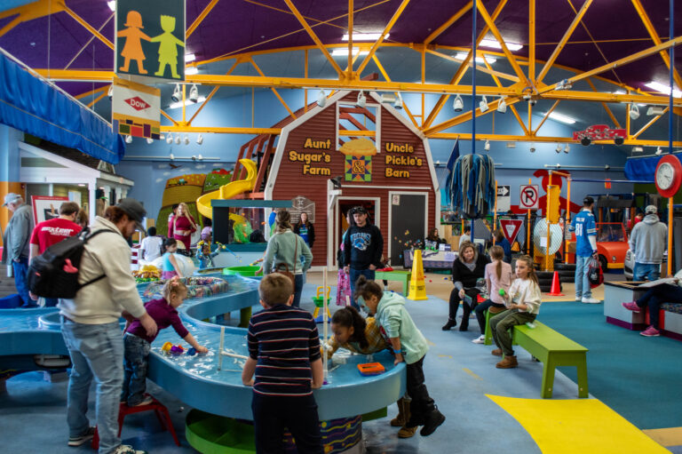 Hands-on play exhibit inside Mid-Michigan Children's Museum