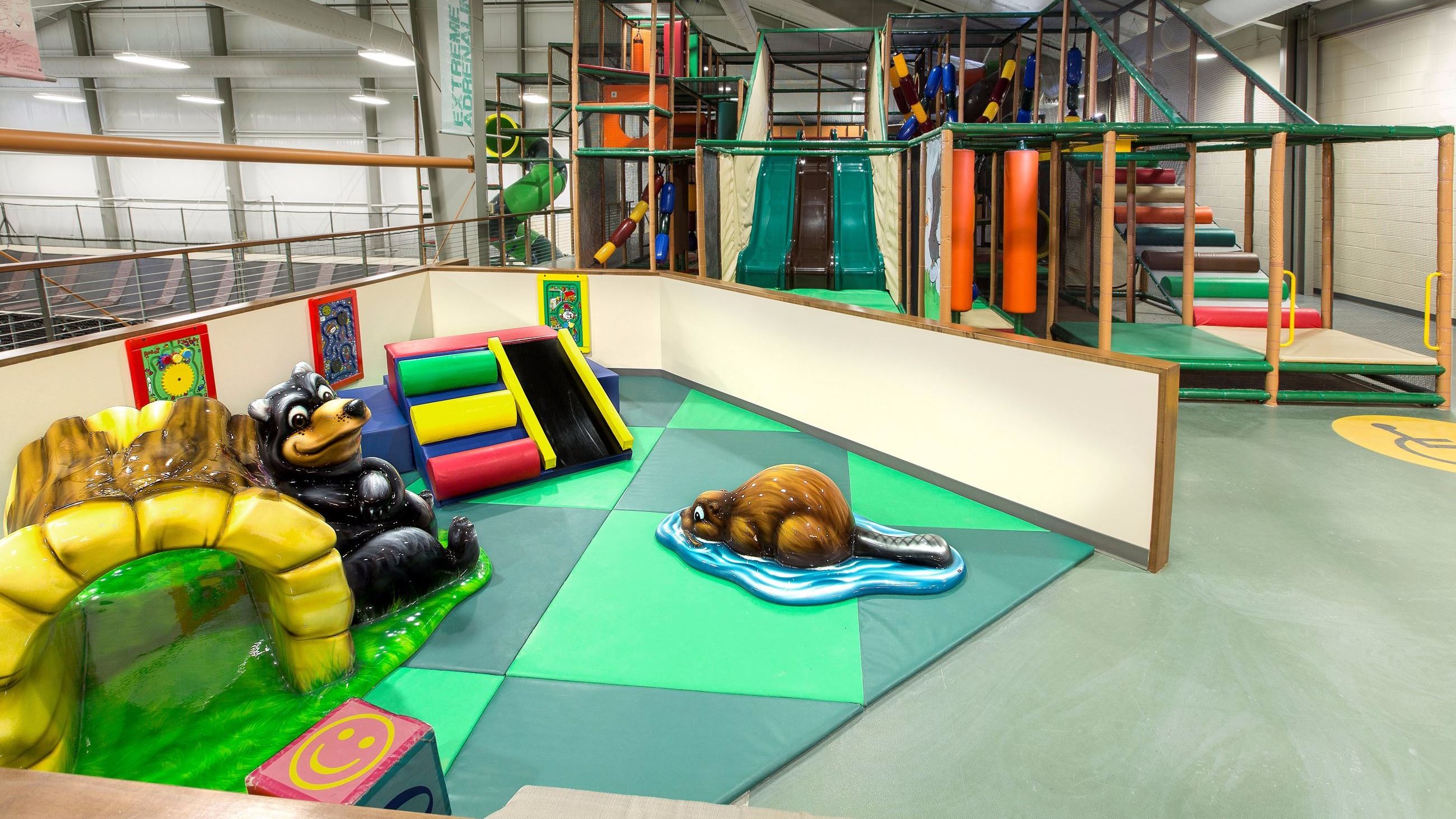 Toddler area beside the indoor playground at Miller Activity Complex.
