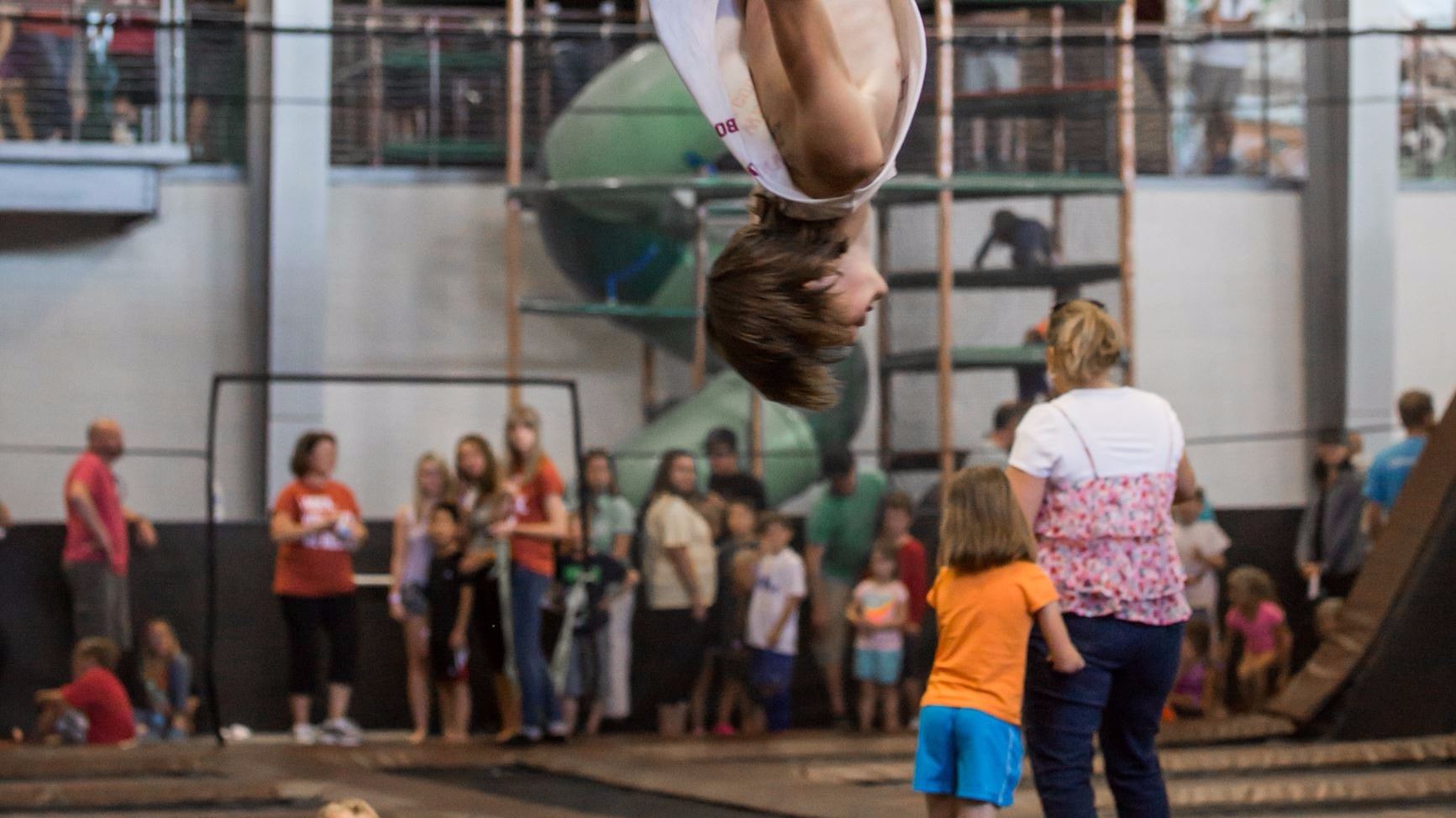 Indoor playground and trampoline area at Miller Activity Complex.