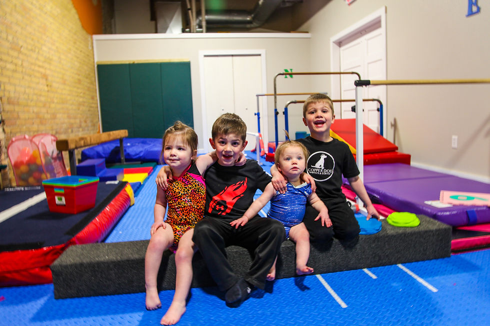 Young children in the Mini Gym play area