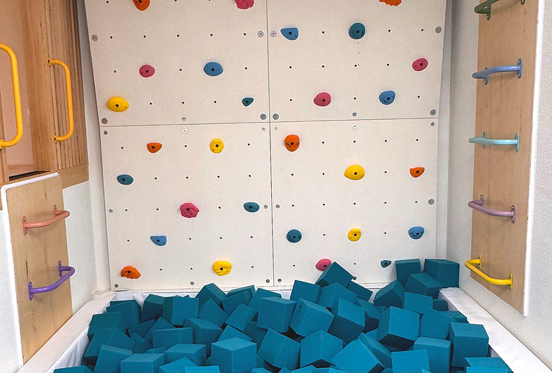 Main indoor play structure area at Mountain Sprouts Play Cafe.